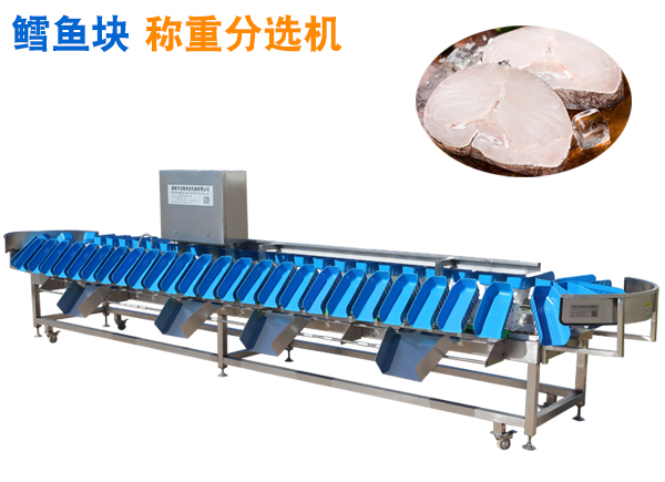 鱈魚(yú)塊稱重分選機(jī) 魚(yú)段重量分選機(jī)臘魚(yú)塊分揀機(jī) 臘皖魚(yú)稱重分揀機(jī)